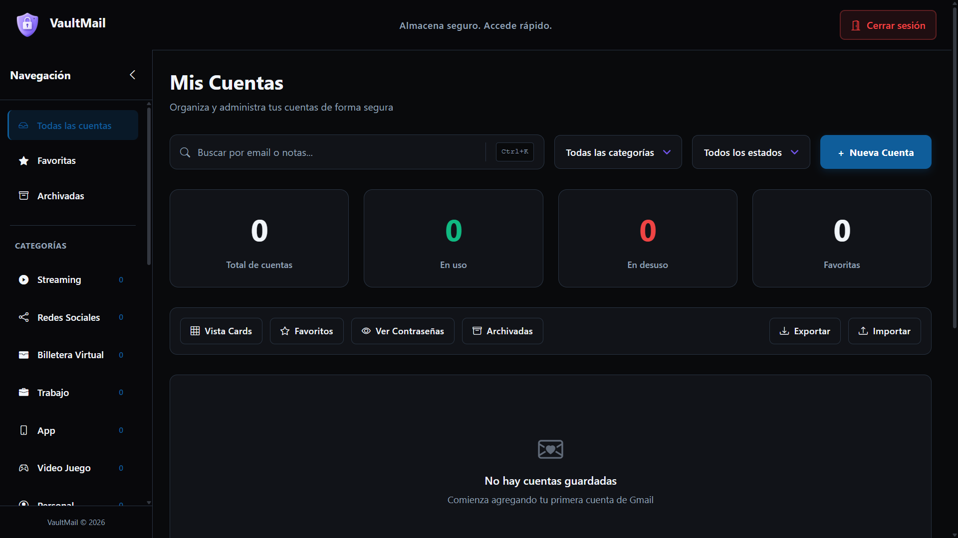 VaultMail - software de gestión de correos